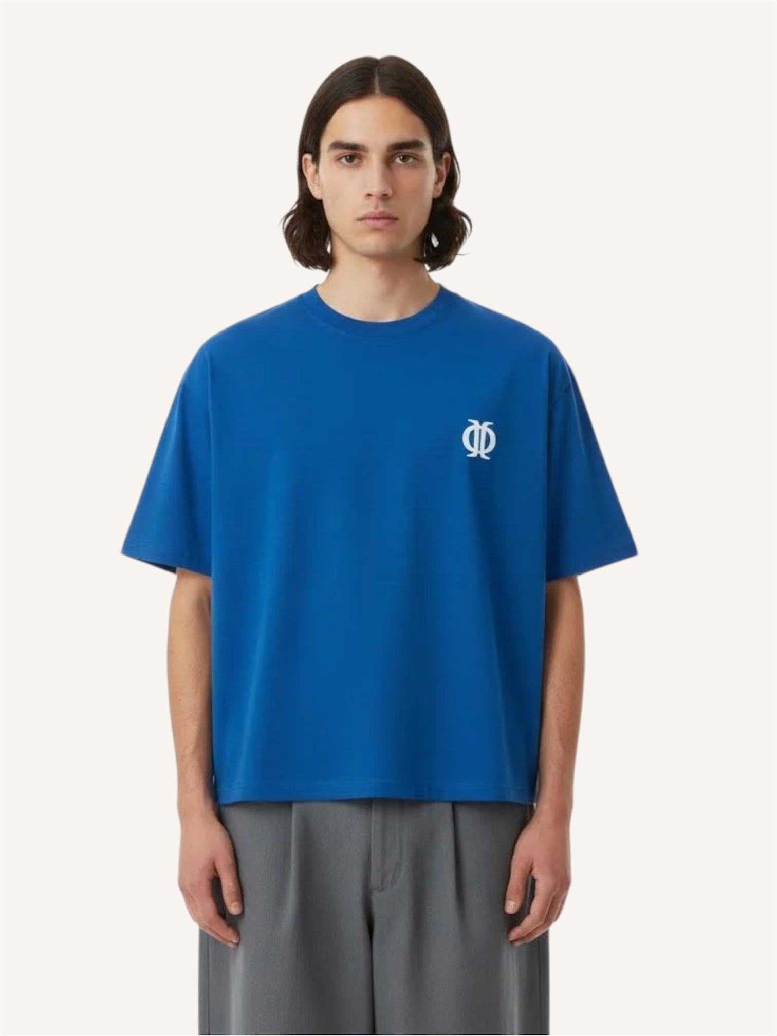 Unisex icon logo blue tee