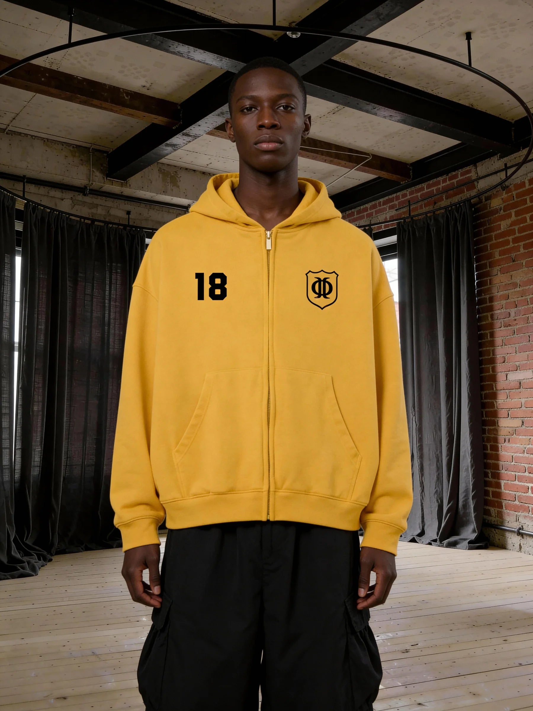 Since 2018 icon logo yellow hoodie