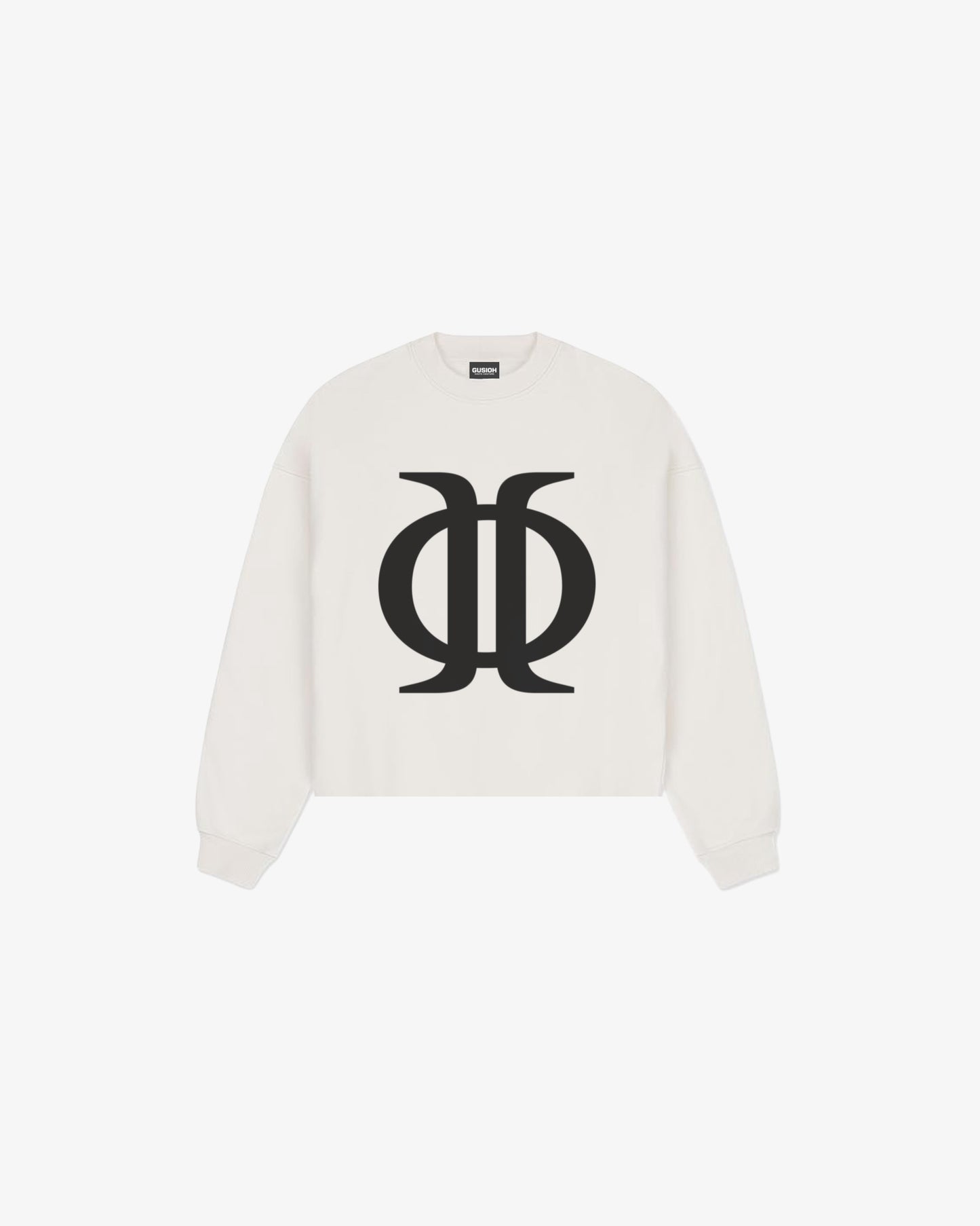 Gusioh unisex icon logo white boxy sweater