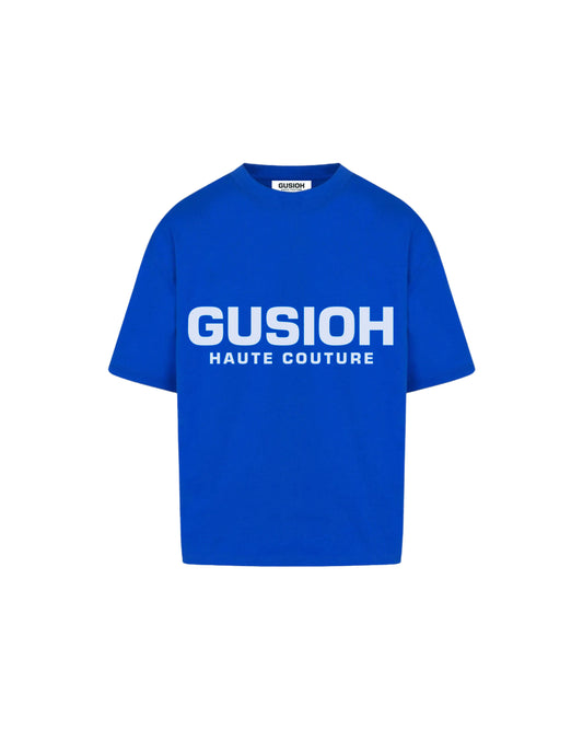 Gusioh haute couture logos blue tee